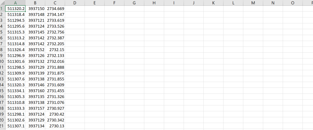 export points to CSV
