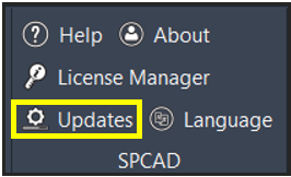Spcad panel for updates