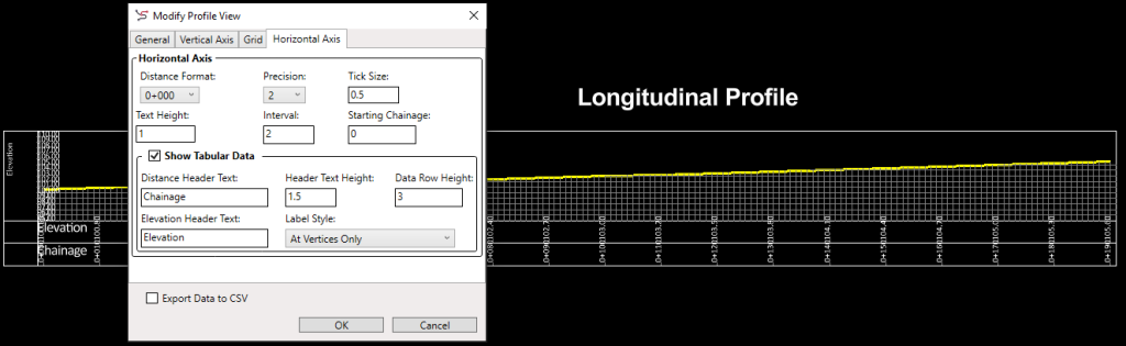 Longitudinal Profile From CSV
